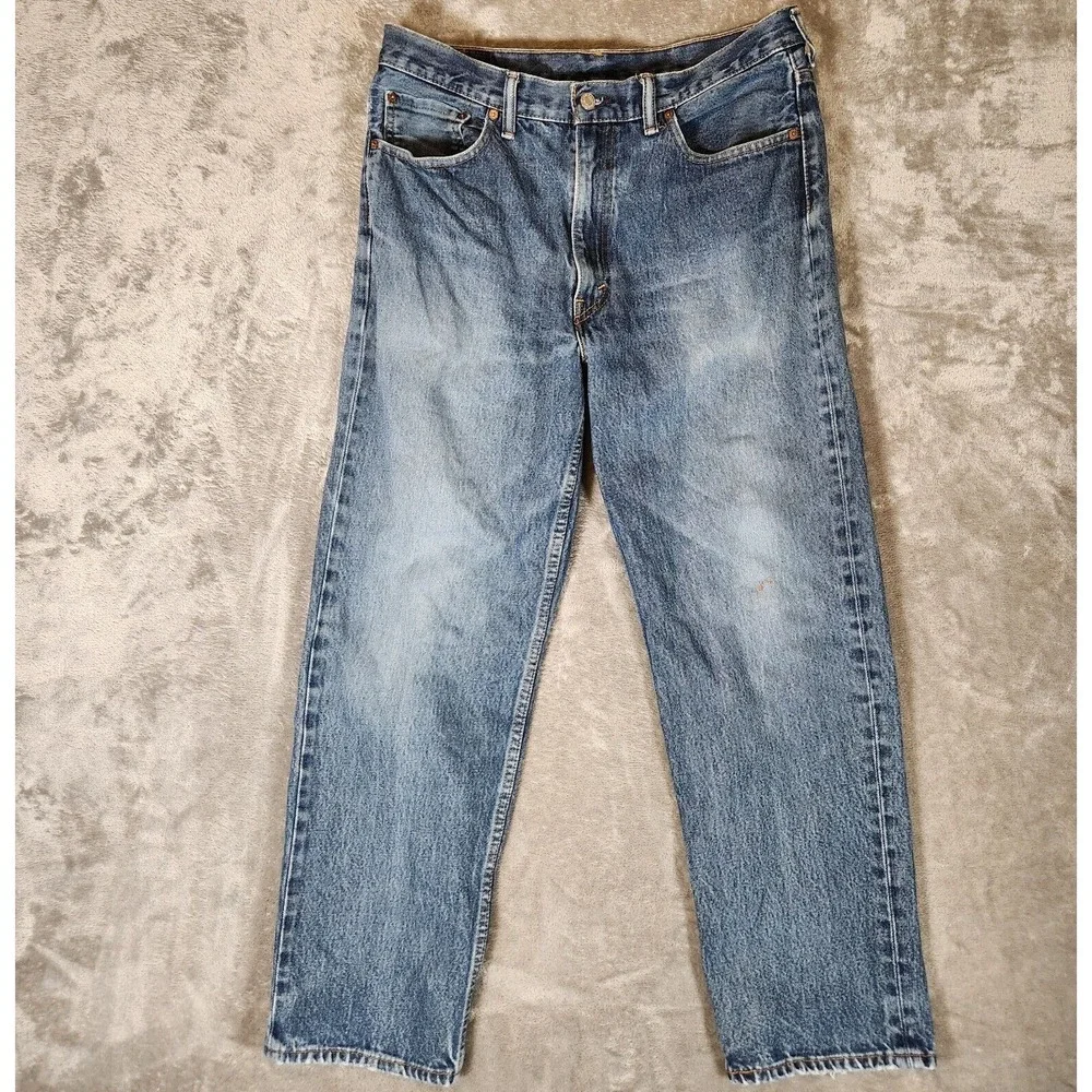 Levi's‎ 550 Jeans Men's 36X30 Blue Straight Relaxed Denim STAIN